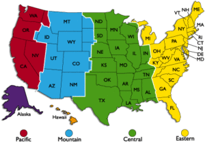 USA Map Time Zones